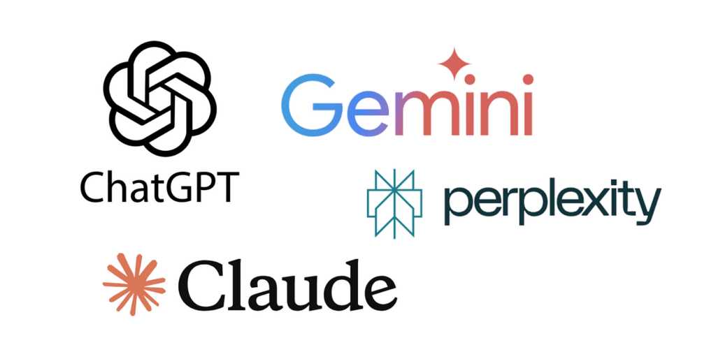 GPT, Gemini, Perplexity, Claude 이미지